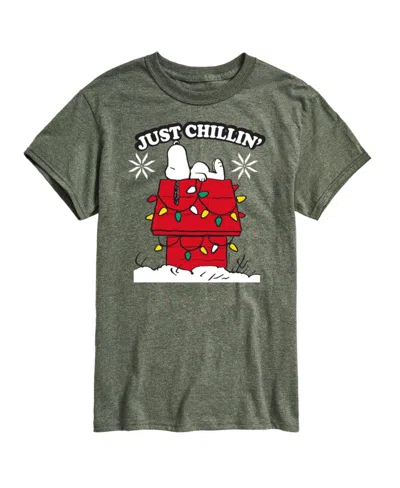 Airwaves Men's Peanuts Holidays Short Sleeve T-shirt In Green