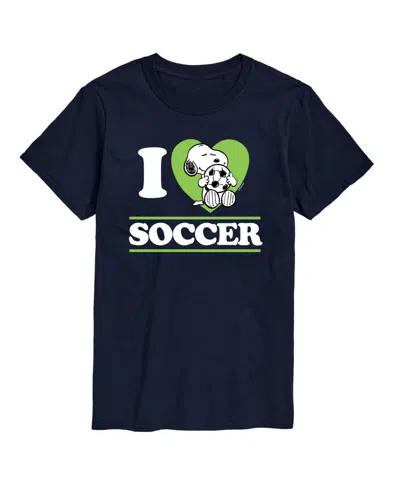 Airwaves Men's Peanuts I Love Soccer T-shirt In Blue