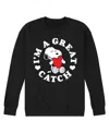 Airwaves Men's Peanuts I'm A Great Catch Fleece Sweatshirt In Black
