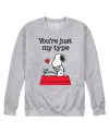 Airwaves Men's Peanuts Just My Type Fleece Sweatshirt In Gray