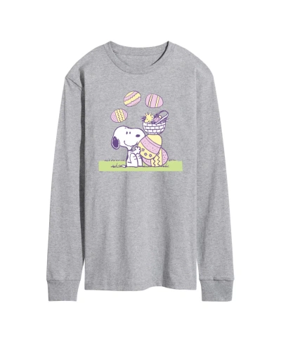Airwaves Men's Peanuts Long Sleeve T-shirts In Gray