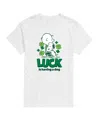 Airwaves Men's Peanuts Luck Is Having A Dog Short Sleeve T-shirt In White
