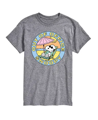 Airwaves Men's Peanuts Out Of Office Snoopy Graphic T-shirt In Athletic Heather