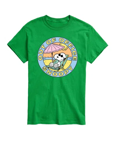 Airwaves Men's Peanuts Out Of Office Snoopy Graphic T-shirt In Green