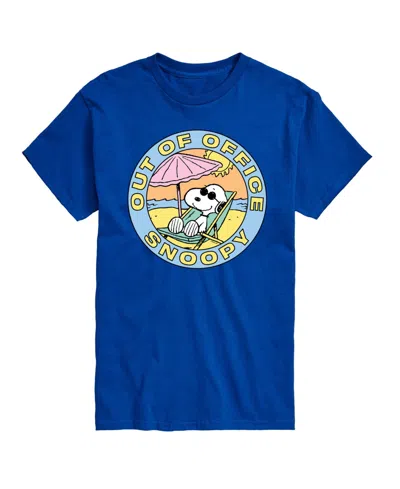 Airwaves Men's Peanuts Out Of Office Snoopy Graphic T-shirt In Royal Blue