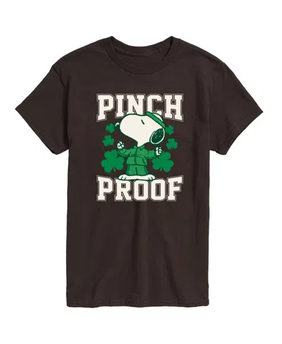 Airwaves Men's Peanuts Pinch Proof Snoopy Short-sleeve Graphic T-shirt In Brown