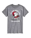 Airwaves Men's Peanuts Santa Snoopy I'm Just Here For The Cookies Graphic Short-sleeve T-shirt In Gray