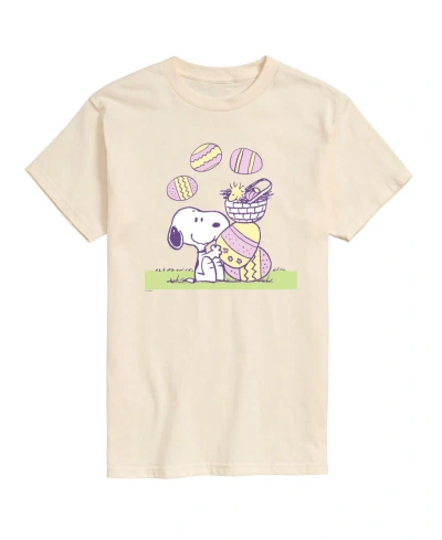 Airwaves Men's Peanuts Short Sleeve T-shirts In Beige,khaki