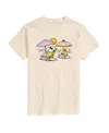 Airwaves Men's Peanuts Snoopy Beach Day Short Sleeve T-shirt In Beige,khaki