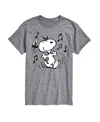 Airwaves Men's Peanuts Snoopy Dancing Music Short Sleeve T-shirt In Gray