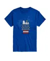 Airwaves Men's Peanuts Snoopy Flag House Fireworks Short Sleeve T-shirt In Blue