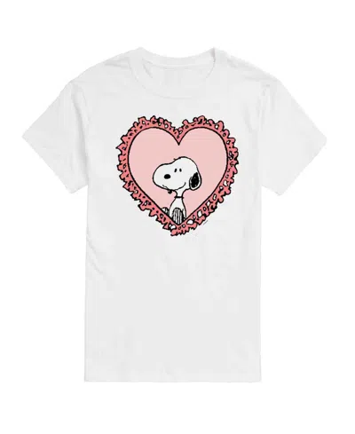 Airwaves Men's Peanuts Snoopy Heart Short Sleeve T-shirt In White