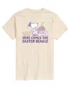 Airwaves Men's Peanuts Snoopy Here Comes The Easter Beagle Short Sleeve T-shirt In Beige,khaki