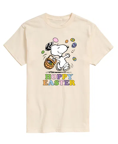 Airwaves Men's Peanuts Snoopy Hoppy Easter Short Sleeve T-shirt In Beige,khaki