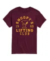Airwaves Men's Peanuts Snoopy's Lifting Club Short Sleeve T-shirt In Red