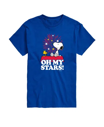 Airwaves Men's Peanuts Snoopy Oh My Stars Short Sleeve T-shirt In Blue