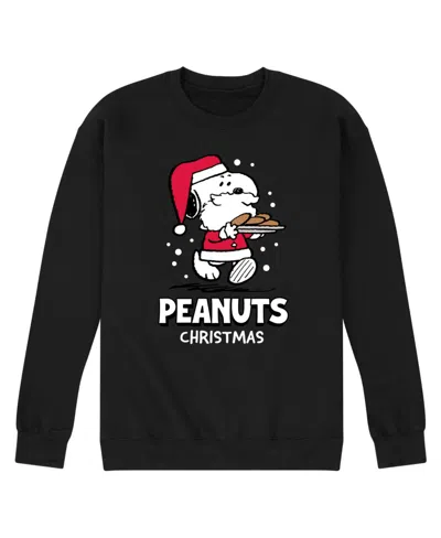 Airwaves Men's Peanuts Snoopy Santa Long Sleeve Fleece In Black