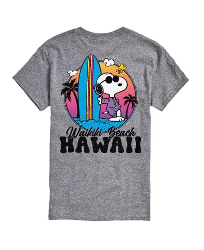 Airwaves Men's Peanuts Snoopy Surf Graphic T-shirt In Athlectic Heather