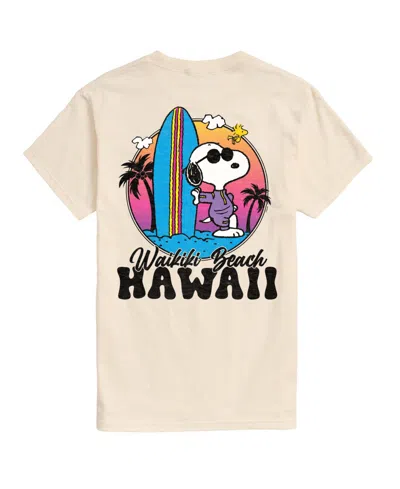 Airwaves Men's Peanuts Snoopy Surf Graphic T-shirt In Cream