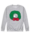 Airwaves Men's Peanuts Snoopy Wreath Long Sleeve Fleece In Gray