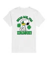 Airwaves Men's Peanuts St Patrick's Day Hug Me I'm Irish Short Sleeve T-shirt In White