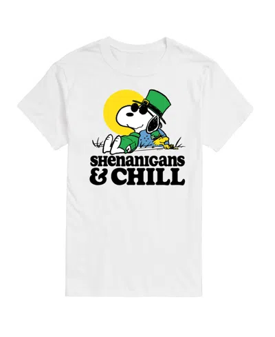 Airwaves Men's Peanuts St Patrick's Day Shenanigans Chill Short Sleeve T-shirt In White
