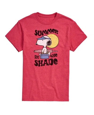Airwaves Men's Peanuts Summer In The Shade Graphic T-shirt In Heather Red