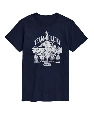 Airwaves Men's Peanuts Team Holiday Short Sleeve Tee In Blue