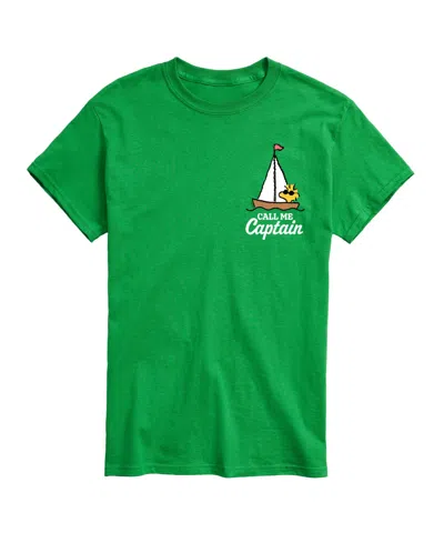 Airwaves Men's Peanuts Woodstock Call Me Captain Graphic T-shirt In Green