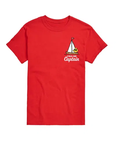 Airwaves Men's Peanuts Woodstock Call Me Captain Graphic T-shirt In Red