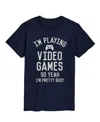 Airwaves Men's Playing Video Games So Ya I'm Busy Short Sleeve T-shirt In Blue