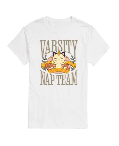 Airwaves Men's Pokemon Meowth Varsity Nap Team Graphic T-shirt In White