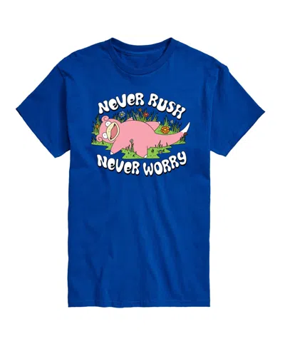 Airwaves Men's Pokemon Never Rushed Graphic T-shirt In Royal Blue