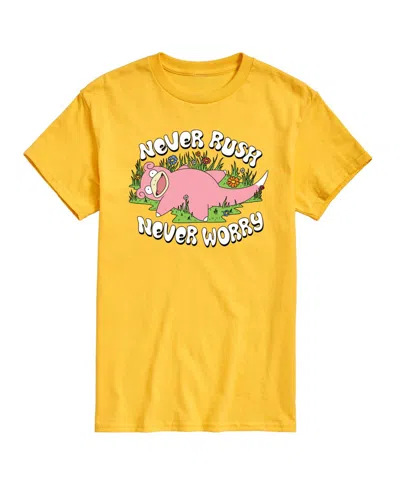 Airwaves Men's Pokemon Never Rushed Graphic T-shirt In Yellow