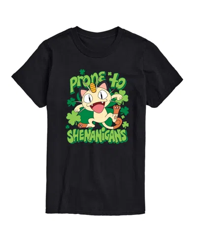 Airwaves Men's Pokemon Shenanigans Meowth Short-sleeve Graphic T-shirt In Black