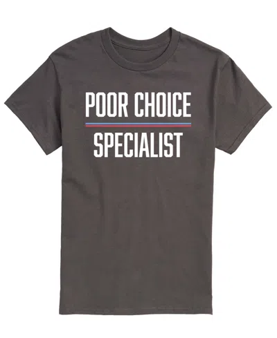 Airwaves Men's Poor Choice Specialist Short-sleeve Graphic T-shirt In Charcoal