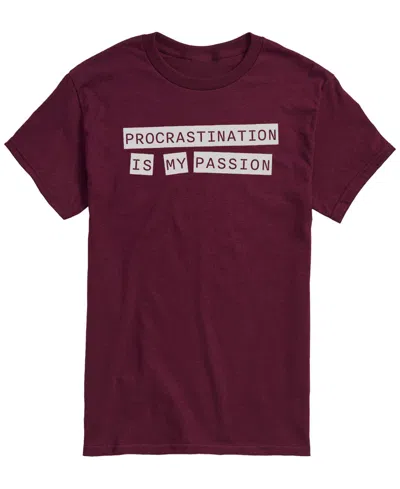 Airwaves Men's Procrastination Is My Passion Short-sleeve Graphic T-shirt In Maroon