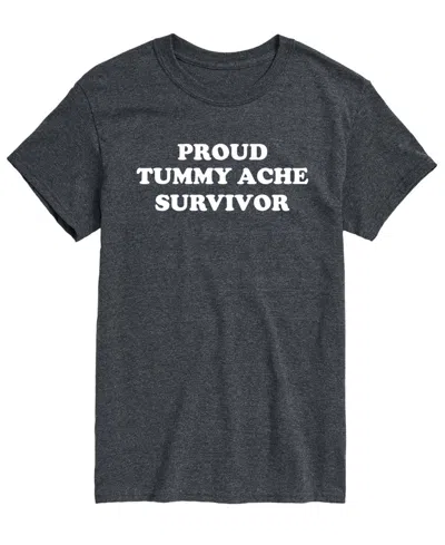 Airwaves Men's Proud Tummy Ache Survivor Short-sleeve Graphic T-shirt In Heather Charcoal