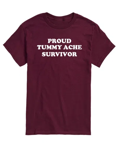 Airwaves Men's Proud Tummy Ache Survivor Short-sleeve Graphic T-shirt In Maroon