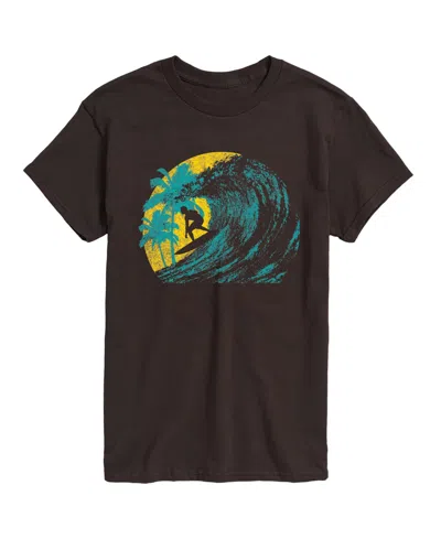 Airwaves Men's Retro Surfer Palm Tree Graphic T-shirt In Dark Brown