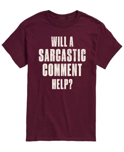 Airwaves Men's Sarcastic Comment Help Short-sleeve Graphic T-shirt In Maroon