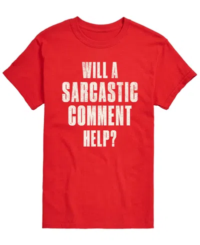 Airwaves Men's Sarcastic Comment Help Short-sleeve Graphic T-shirt In Red