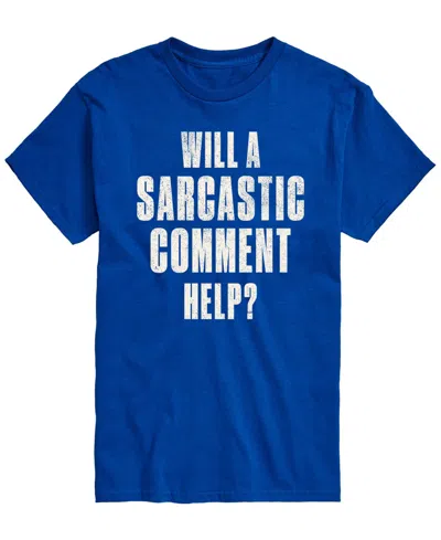 Airwaves Men's Sarcastic Comment Help Short-sleeve Graphic T-shirt In Royal Blue