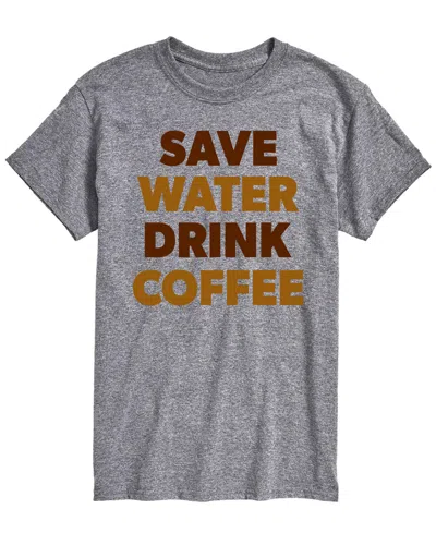 Airwaves Men's Save Water Drink Coffee Short-sleeve Graphic T-shirt In Athletic Heather