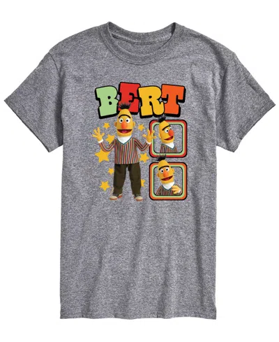 Airwaves Men's Sesame Street Bert Photosâ Short-sleeve Graphic T-shirt In Gray