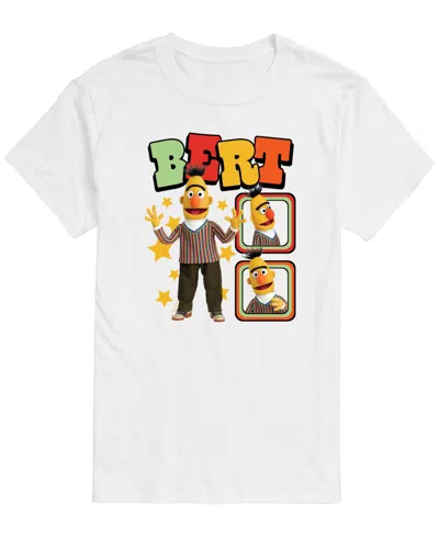 Airwaves Men's Sesame Street Bert Photosâ Short-sleeve Graphic T-shirt In White