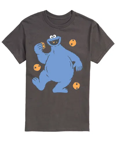 Airwaves Men's Sesame Street Cookie Monster Short-sleeve Graphic T-shirt In Gray