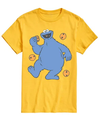 Airwaves Men's Sesame Street Cookie Monster Short-sleeve Graphic T-shirt In Yellow