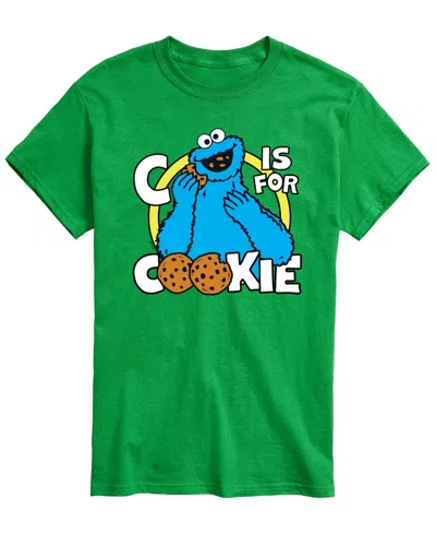 Airwaves Men's Sesame Street Cookie Monsterâ Short-sleeve Graphic T-shirt In Green