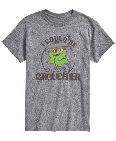 Airwaves Men's Sesame Street Could Be Grouchier Oscar Short-sleeve Graphic T-shirt In Gray